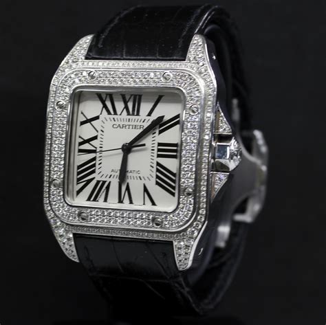 lab diamond cartier watch|cartier watch with diamond bezel.